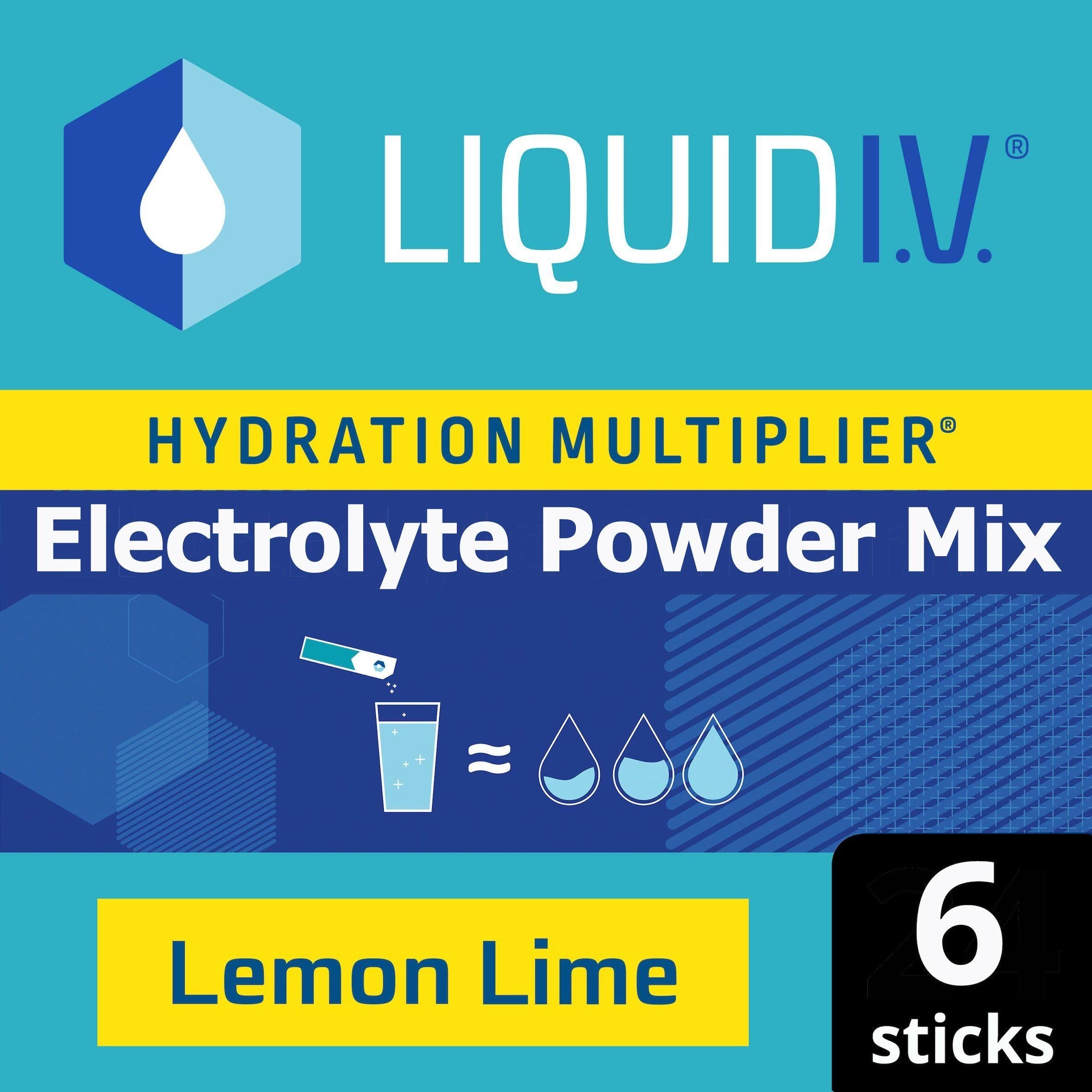 Liquid IV Hydration Multiplier Electrolyte Powder Mix Food Supplement Lemon Lime Sachets x6 GOODS Sainsburys   