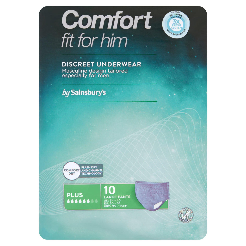 Sainsbury's Comfort Fit for Him Discreet Underwear Large Pants x10