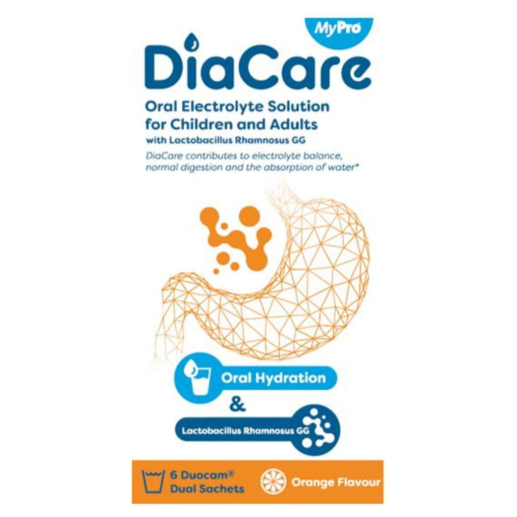 Diacare Oral Electrolyte Solution for Children & Adults Orange Flavour 6x6.5g