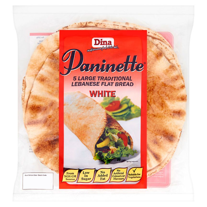 Dina Large White Bread Wraps