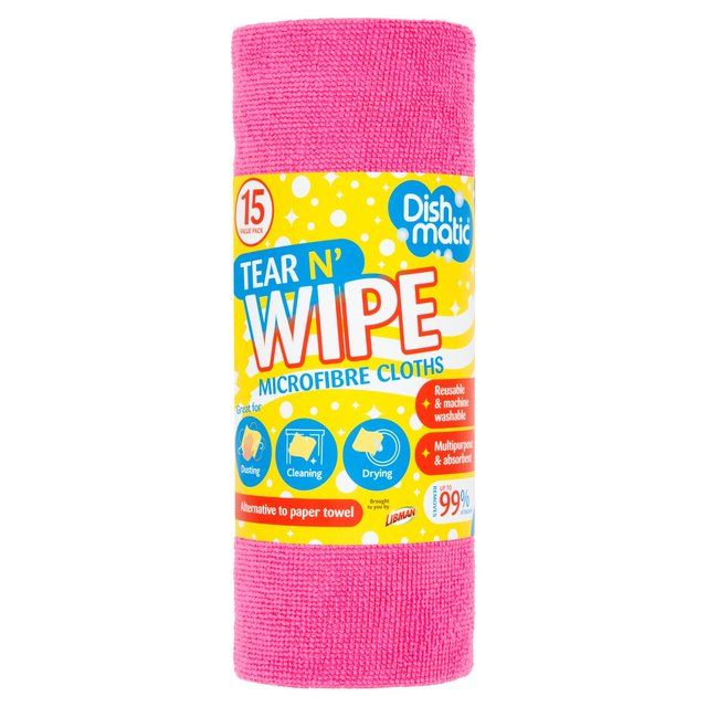 Dishmatic Microfibre Tear N Wipe   15 per pack