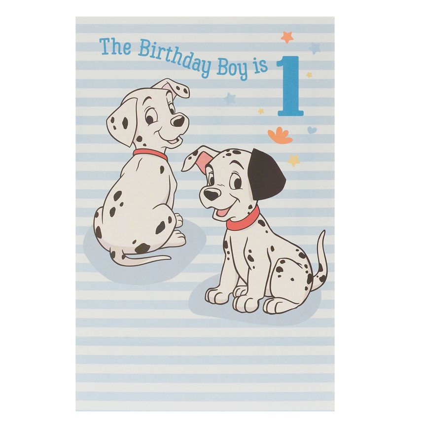 Disney Age 1 101 Dalmations Birthday Card