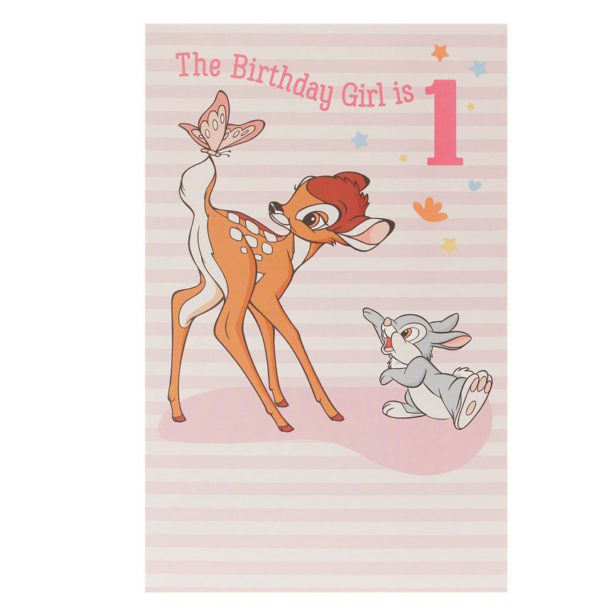 Disney Age 1 Bambi Birthday Card