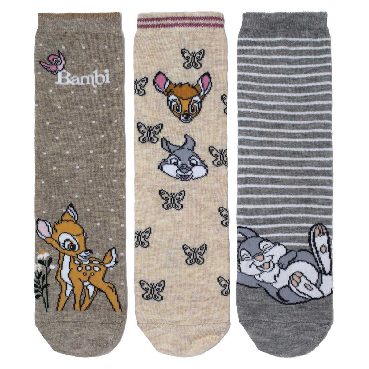 Disney Bambi &amp;amp; Thumper 3pk Ladies Ankle Socks