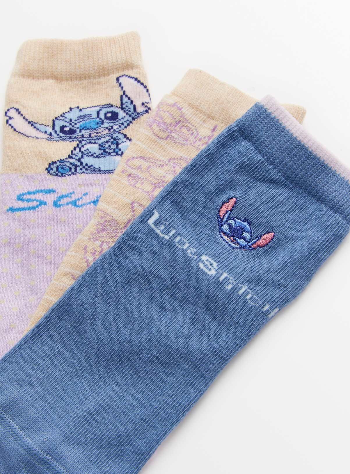 Disney Lilo &amp;amp; Stitch Ankle Socks 3 Pack 3-5.5