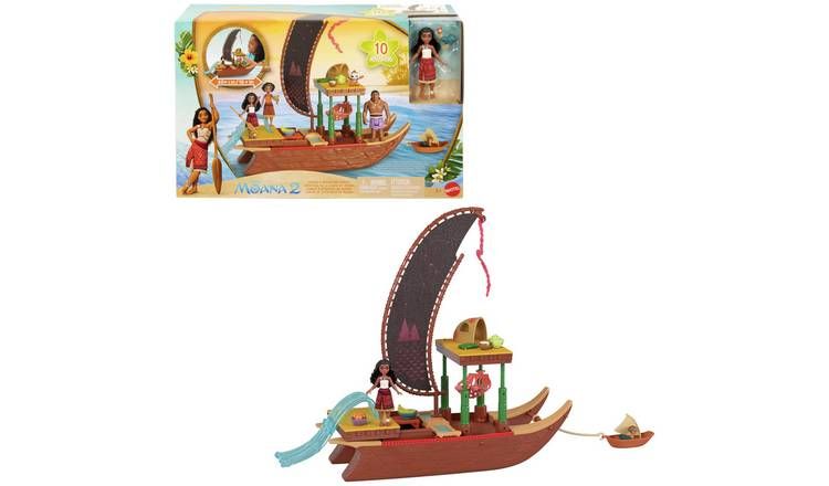 Disney Moana 2 Moana's Adventure Canoe Playset Small Doll