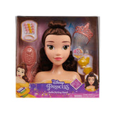 Disney Princess Belle Styling Head, Brown Hair, 10 Piece Pretend Play Set, Beauty and the Beast