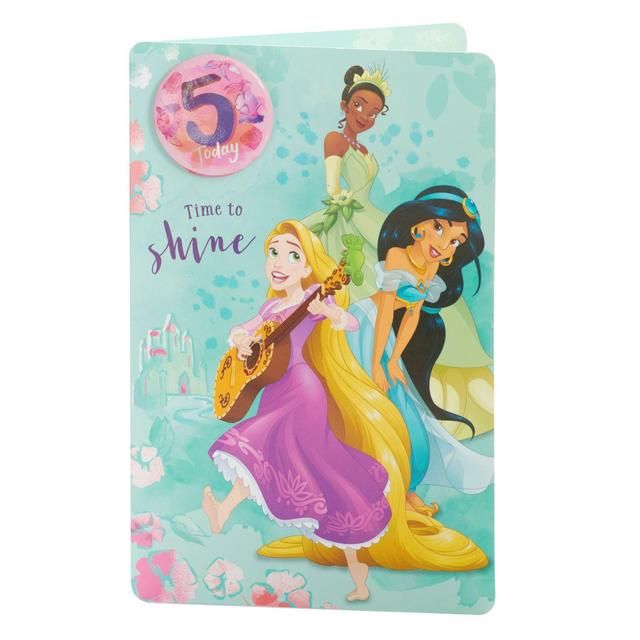 Disney Princesses 5th Birthday Card