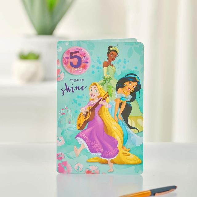 Disney Princesses 5th Birthday Card