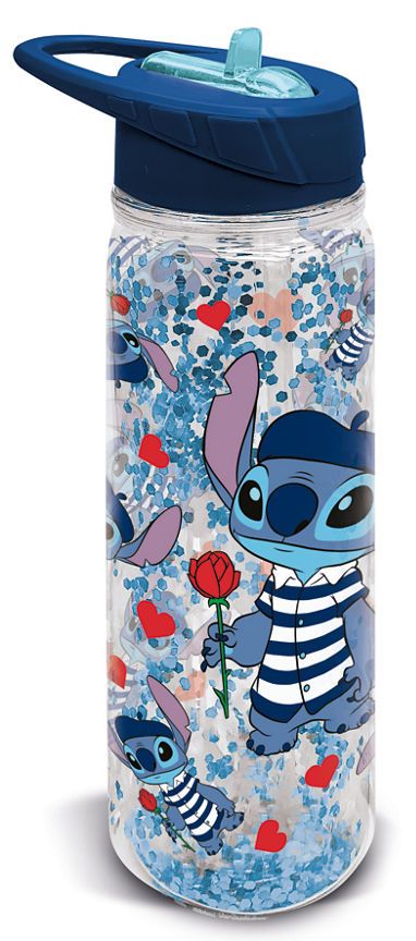 Disney Stitch Glitter Sipper Bottle