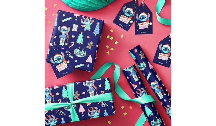 Disney Stitch Set of 2 Christmas Wrapping Paper With 6 Tags