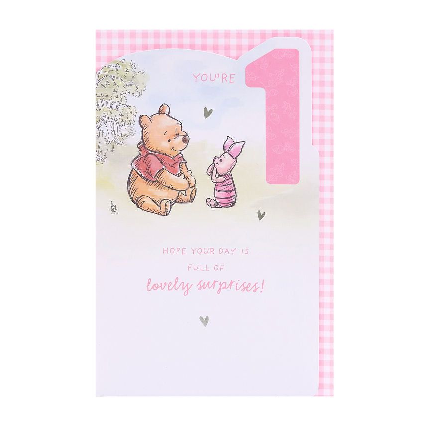 Disney Winnie the Pooh 1st Birthday Card