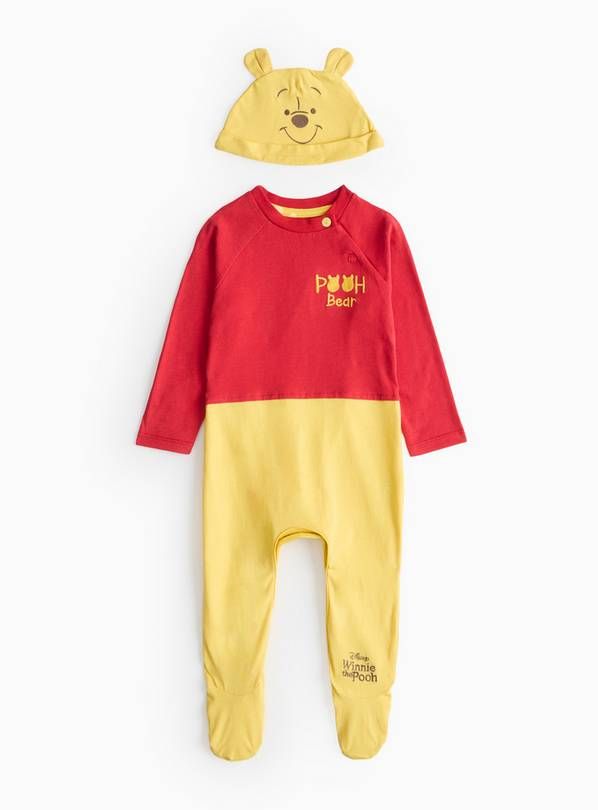 Disney Winnie The Pooh Novelty Sleepsuit &amp;amp; Hat Set Newborn