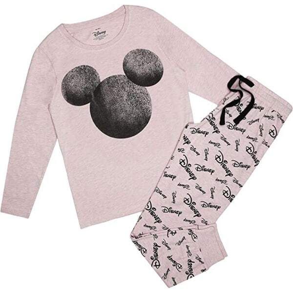 Disney Womens Mickey Mouse Silhouette Long Pyjama Set (L)