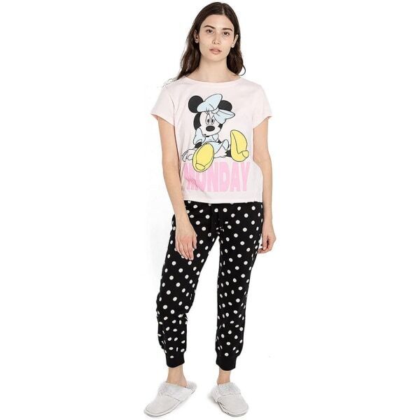 Disney Womens Monday Minnie Mouse Long Pyjama Set (L)