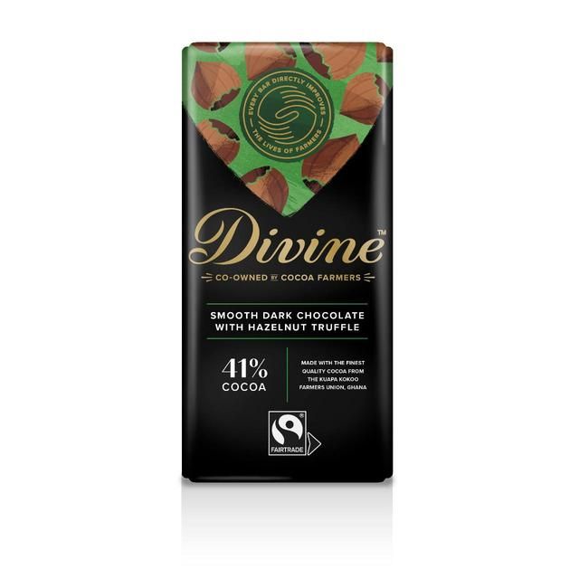 Divine Dark Chocolate with Smooth Hazelnut Bar   90g