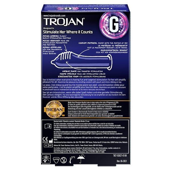 DNR Trojan G-Spot Condoms 10Ct