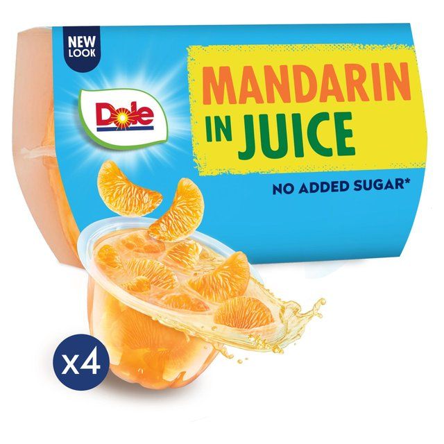 Dole Mandarins In Juice Fruit Pots Multipack   4 x 113g