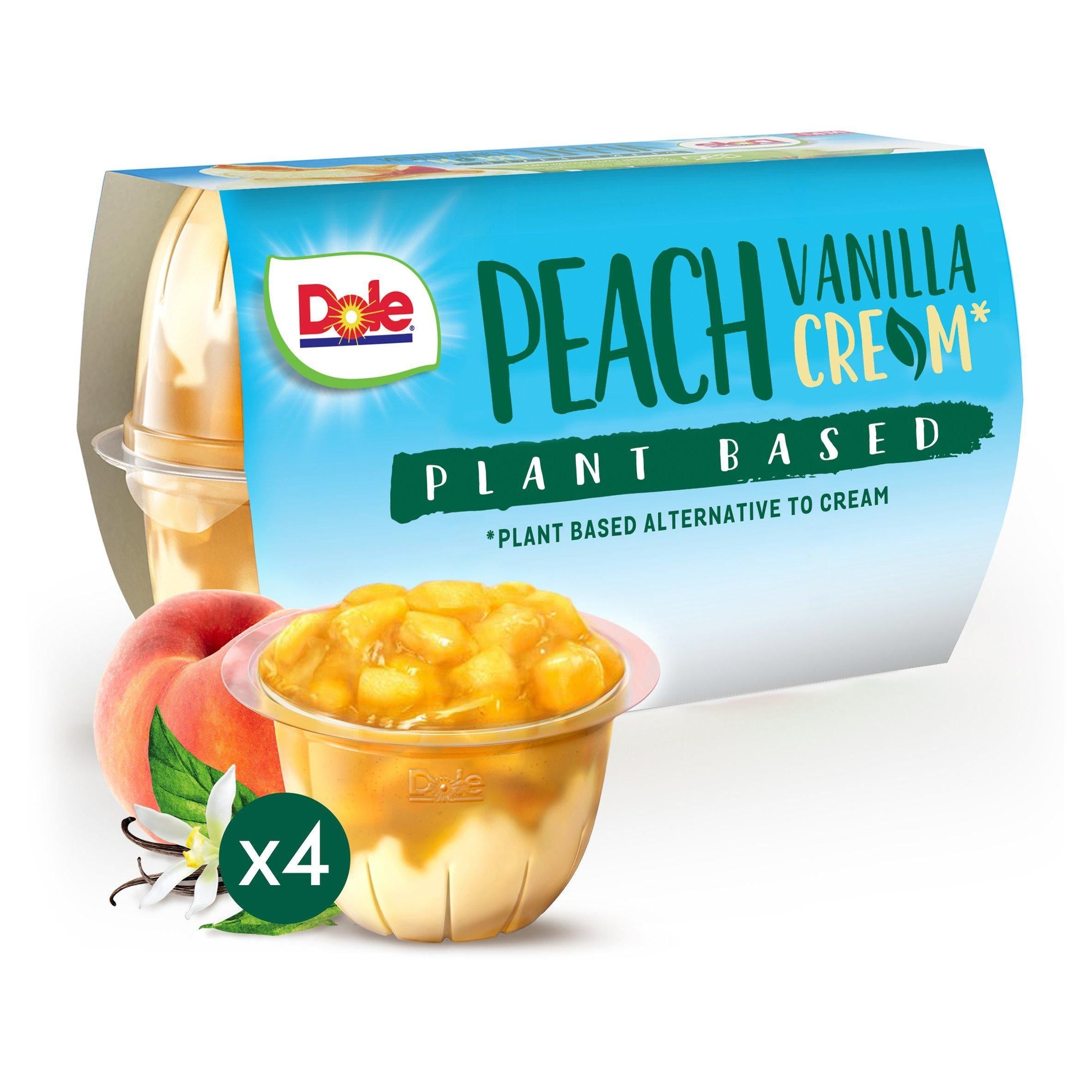 Dole Peach &amp;amp; Vanilla with Plant Based Cream Dessert 4x123g