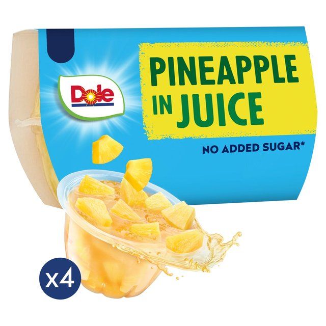 Dole Pineapple In Juice Fruit Pots Multipack    4 x 113g