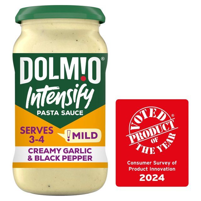 Dolmio Intensify Mild Creamy Garlic & Black Pepper Pasta Sauce   390g