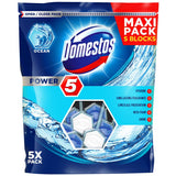 Domestos Power 5 Ocean Toilet Rim Block 5pc