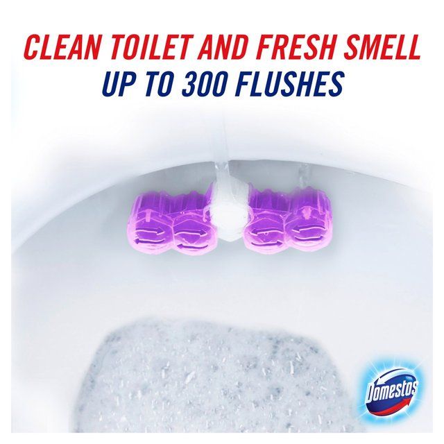 Domestos Power 5 Toilet Rim Block Lavender   2 per pack