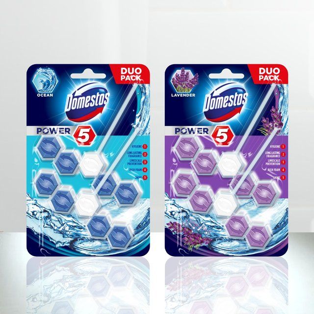 Domestos Power 5 Toilet Rim Block Lavender