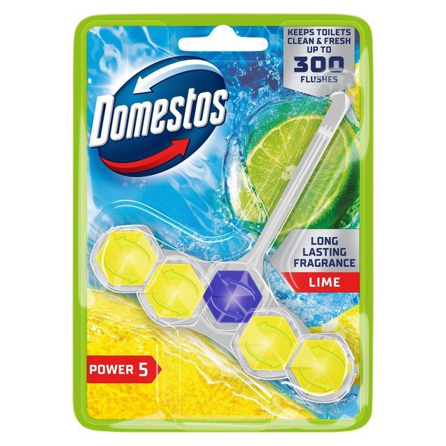 Domestos Power 5 Toilet Rim Block Lime