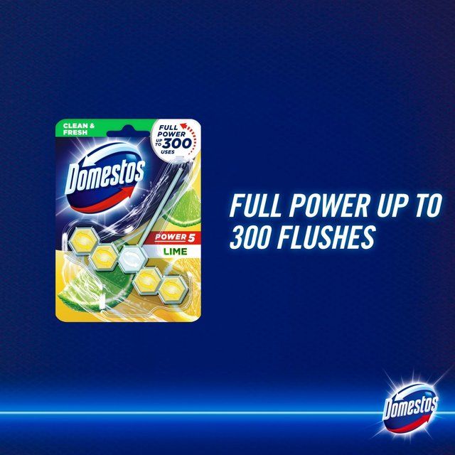 Domestos Power 5 Toilet Rim Block Lime