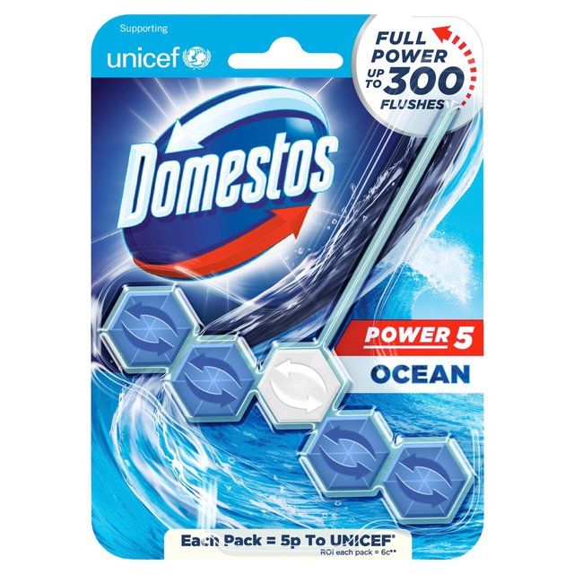 Domestos Power 5 Toilet Rim Block Ocean