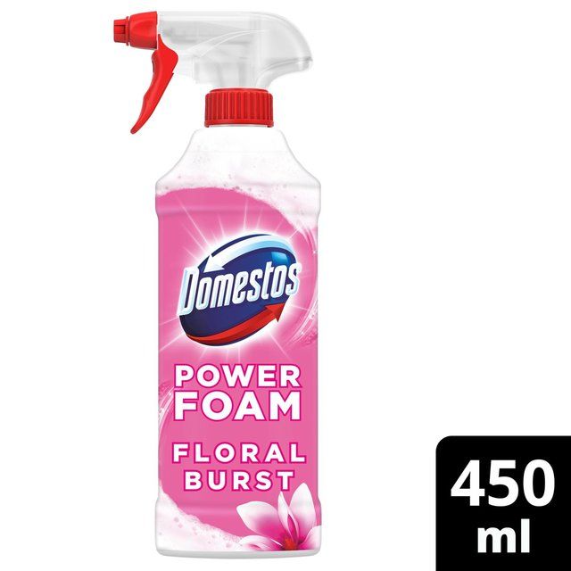 Domestos Power Foam Toilet & Bathroom Cleaner Spray Floral Burst   450ml