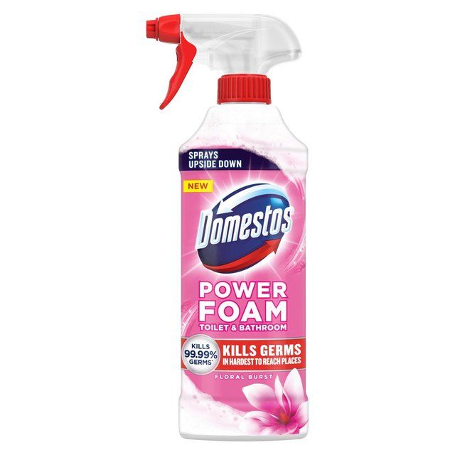 Domestos Power Foam Toilet &amp;amp; Bathroom Cleaner Spray Floral Burst   450ml