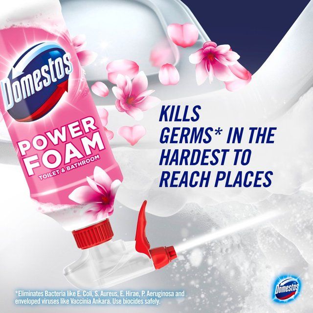 Domestos Power Foam Toilet &amp;amp; Bathroom Cleaner Spray Floral Burst   450ml