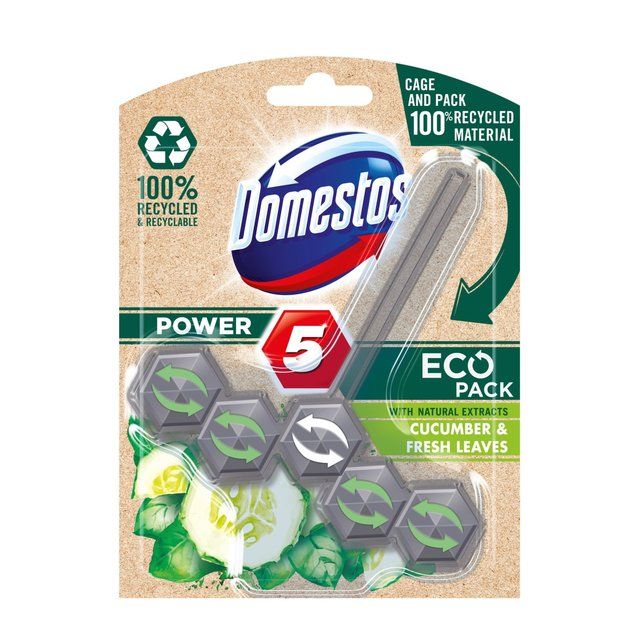 Domestos Toilet Rim Block Power 5 EcoBlock Cucumber &amp;amp; Fresh Leaves Default Title