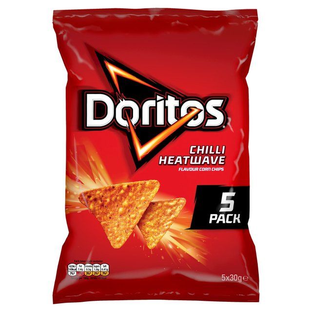 Doritos Chilli Heatwave Tortilla Chips Multipack Crisps   5 per pack