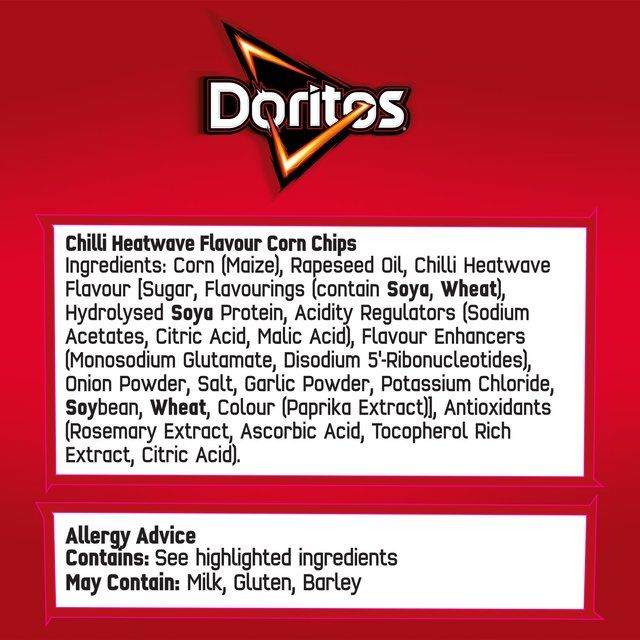 Doritos Chilli Heatwave Tortilla Chips Multipack Crisps   5 per pack