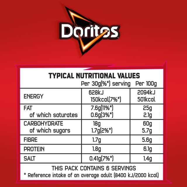 Doritos Chilli Heatwave Tortilla Chips Sharing Bag Crisps   180g