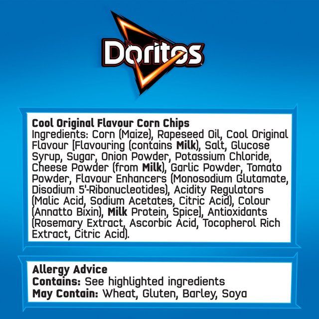 Doritos Cool Original Tortilla Chips Sharing Bag Crisps   180g