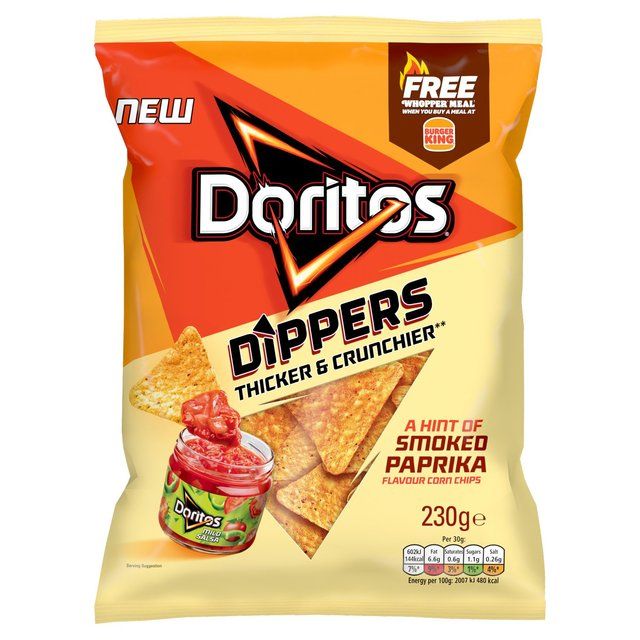 Doritos Dippers Hint of Paprika Tortilla Chips Sharing Bag Crisps   230g