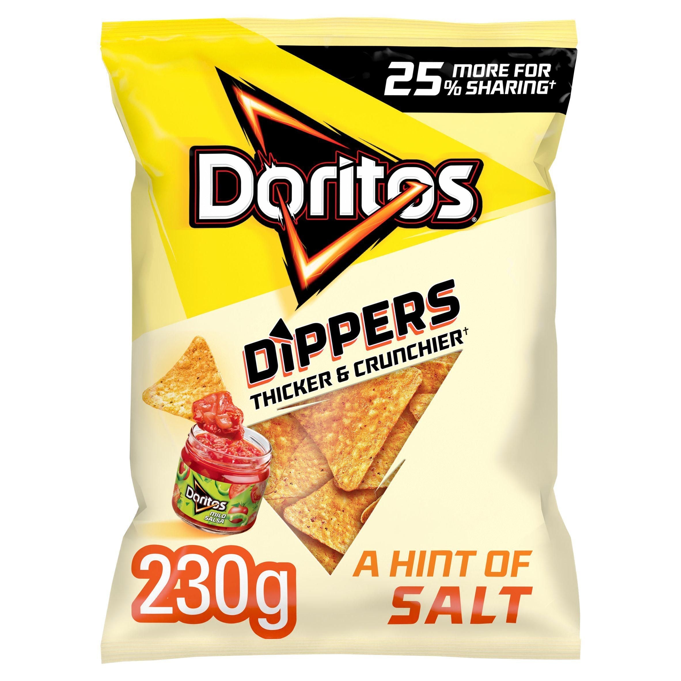 Doritos Dippers Hint of Salt Sharing Tortilla Crisps Chips 230g