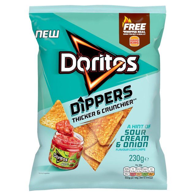 Doritos Dippers Hint of Sour Cream &amp;amp; Onion Tortilla Chips Sharing Bag   230g