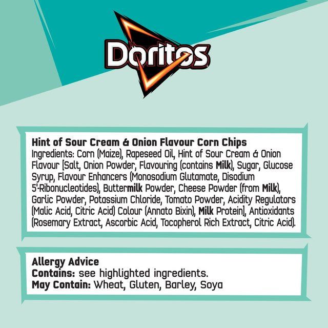 Doritos Dippers Hint of Sour Cream &amp;amp; Onion Tortilla Chips Sharing Bag   230g