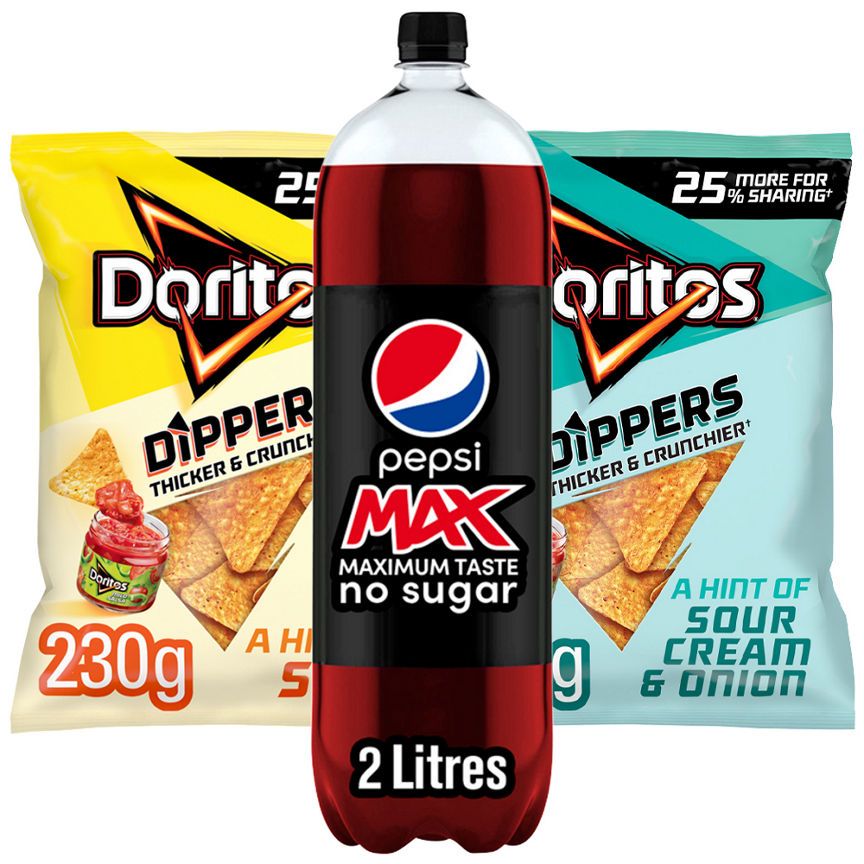 Doritos Dippers Sharing Tortilla Crisps &amp;amp; Pepsi Max Bundle