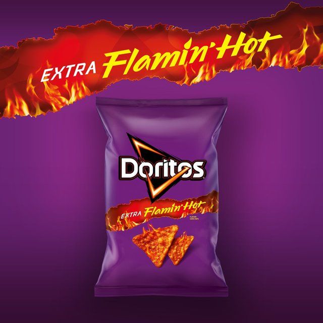 Doritos Extra Flamin' Hot Sharing Bag Snacks   163g