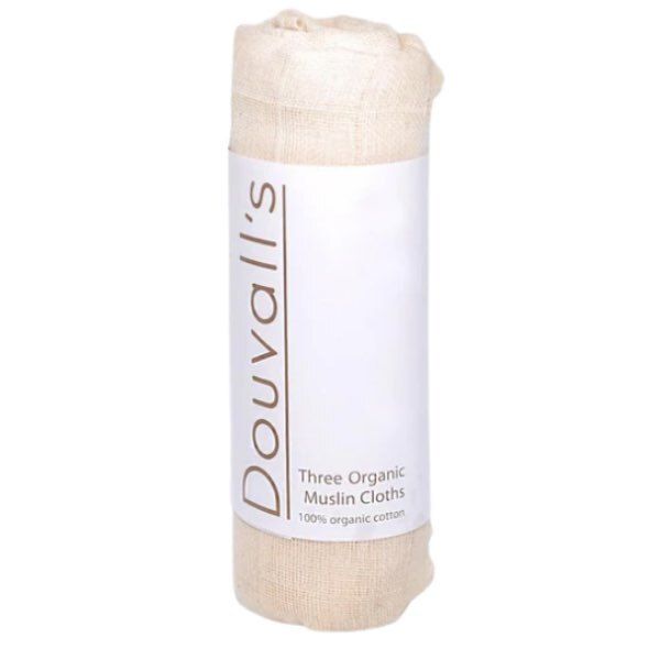 Douvall's 100% Organic Cotton Muslin Cloths X3