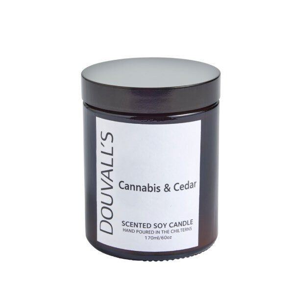 Douvall's Eco Soy Wax Scented Candle Cannabis &amp;amp; Cedar 180g