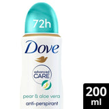 Dove Advanced Antiperspirant Deodorant Pear &amp;amp; Aloe Vera Aerosol   200ml