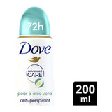 Dove Advanced Care Go Fresh Pear &amp;amp; Aloe Vera Anti-Perspirant Spray with Triple Moisturising technology for 72hr protection 200ml
