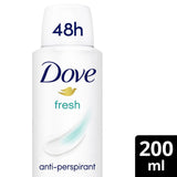 Dove Fresh with &amp;frac14; moisturising cream Anti-perspirant Deodorant Spray for 48 hours of protection 200ml